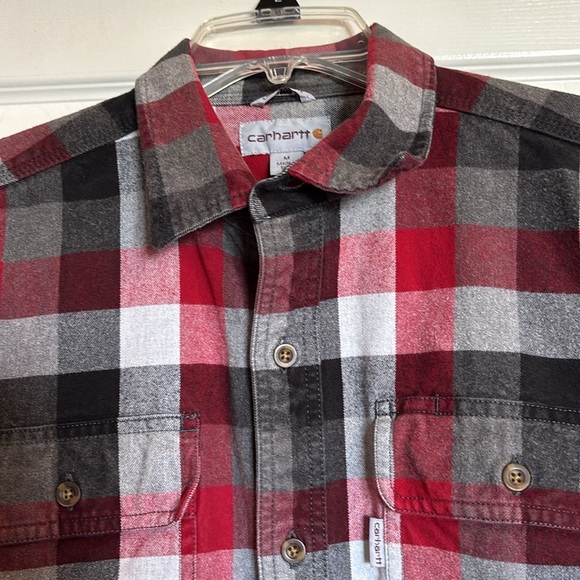 Carhartt men’s plaid original fit flannel shirt jacket size medium - Picture 2 of 9